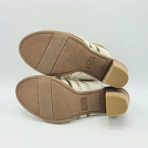 Toms Majorca NWOT Woven Suede Canvas Heels Sandals Honey Suede Yarn Dye 6.5 - Picture 10 of 14